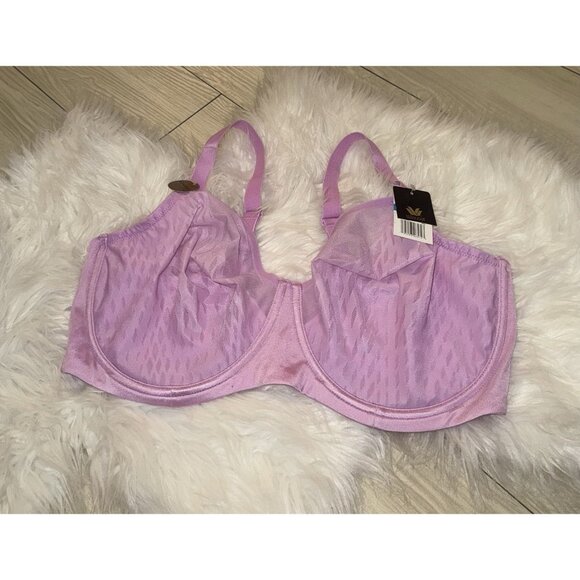 Wacoal 855336 Elevated Allure Bra Lace Unlined Printed UW Womens 42DDD Purple